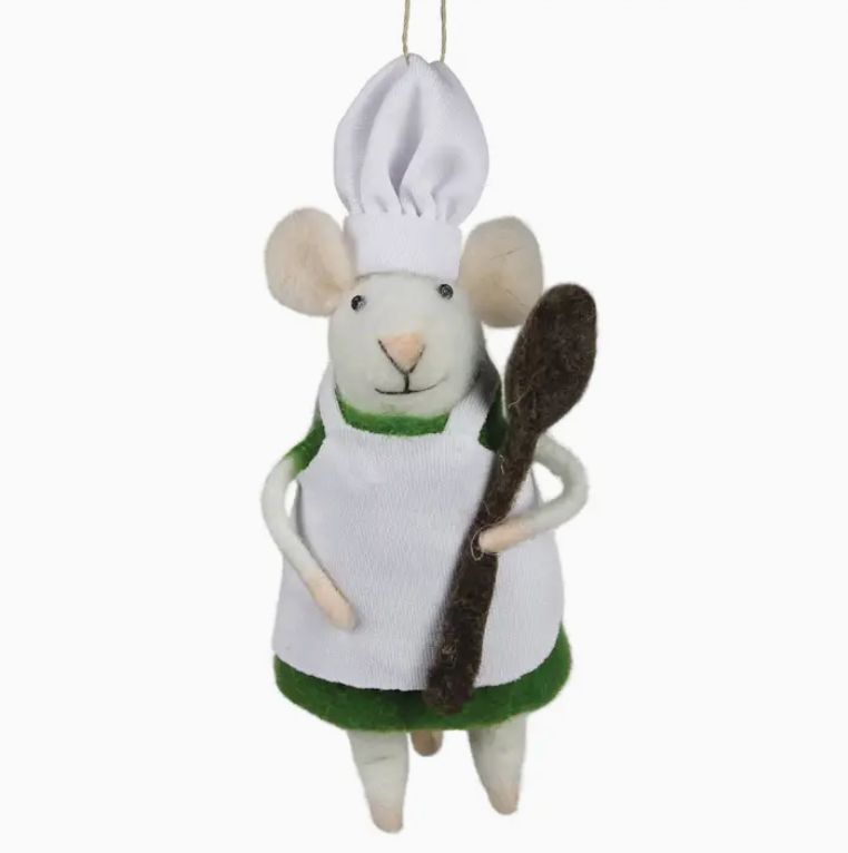 Felt Mouse with Spoon Ornament