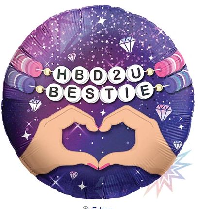 18&quot; Birthday Bestie Bracelets Holographic Balloon