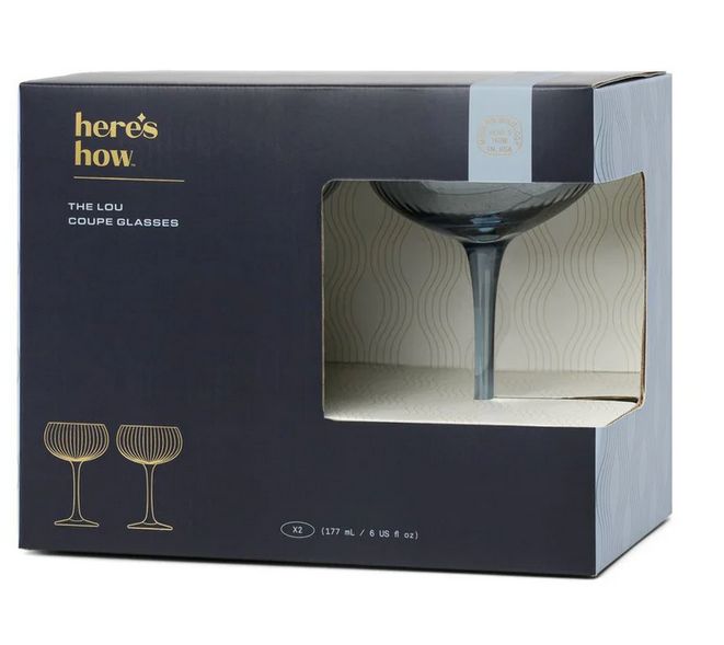 THE LOU COUPE GLASS - BLUE, SET OF 2