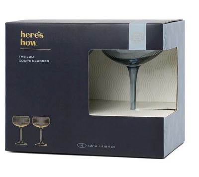 THE LOU COUPE GLASS - BLUE, SET OF 2