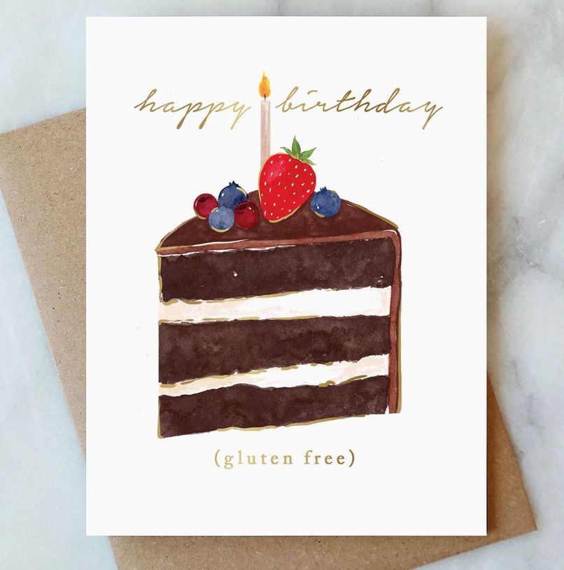 Gluten Free Cake Birthday Greeting Card