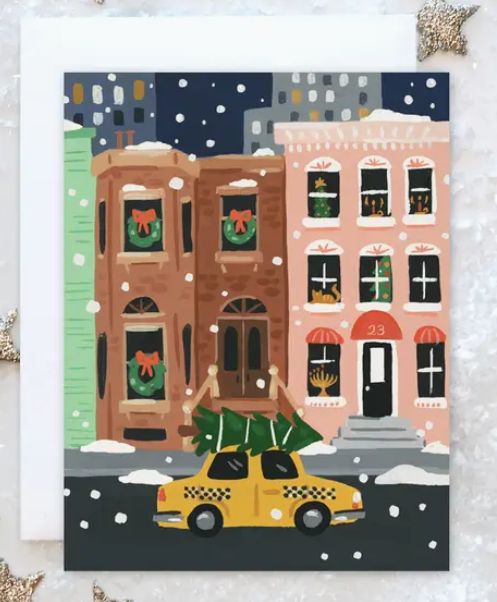 NYC Brownstone Holiday Card
