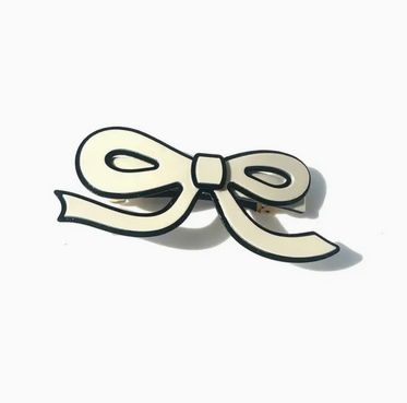 Handmade Acetate Bow French Barrette Clip - White