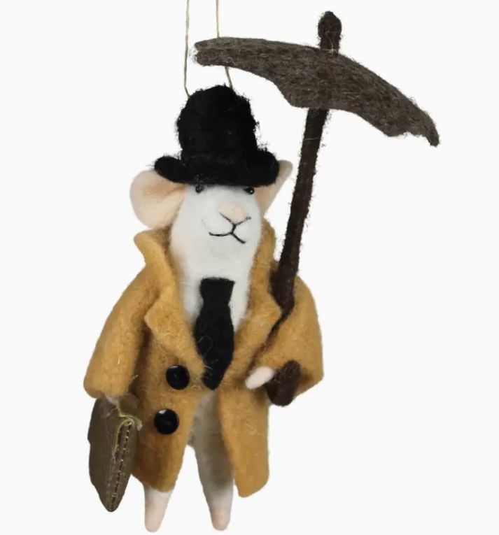 Mouse with Umbrella Ornament