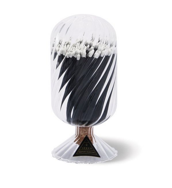 Helix Match Cloche, Tuxedo, White-tipped Matches with Black Stems