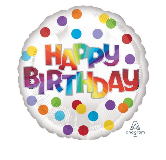 18&quot; Birthday Dots of Color Balloon