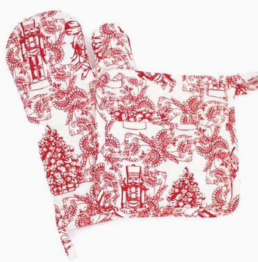 Classic Nutcracker Oven Mitt Set