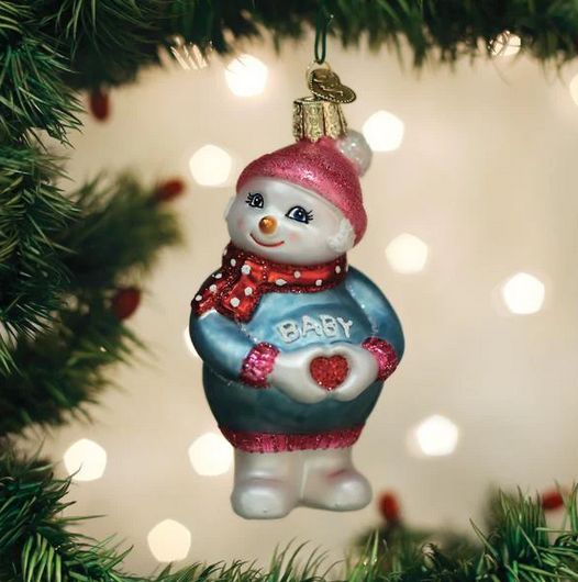 Expectant Snowlady Ornament