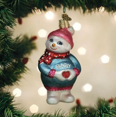 Expectant Snowlady Ornament