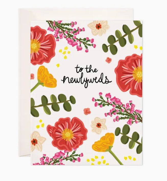 Floral Newlyweds Greeting Card