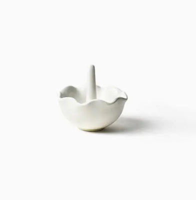 Signature White Ruffle Ring Dish