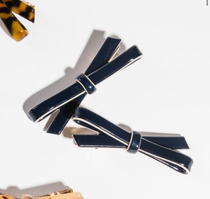 Kate Bow Clip Pair - Navy