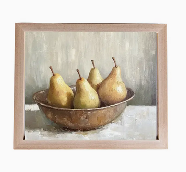 Vintage Muted Pears Framed Art