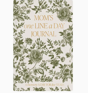 Floral Mom&#39;s One Line A Day Leather Journal