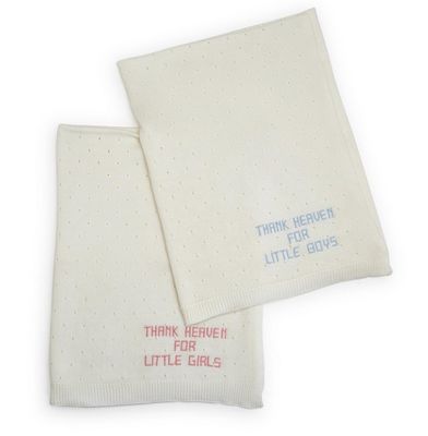 Thank Heaven Embroidered Knit Blanket