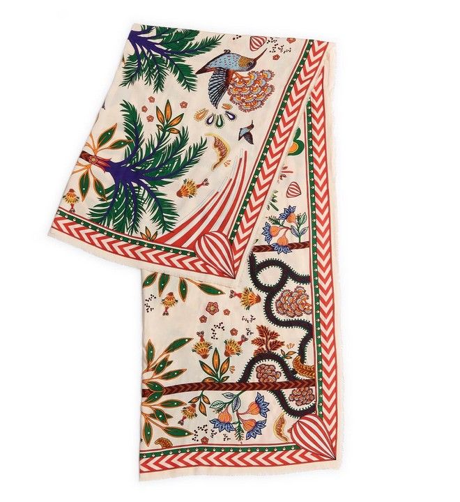 Magic India Beige Rectangle Scarf