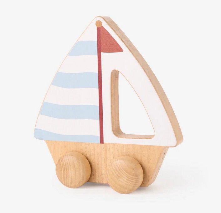 Wooden Push Toy Sail Boat
