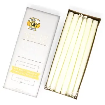 12&quot; Shell White Taper Candle Pair