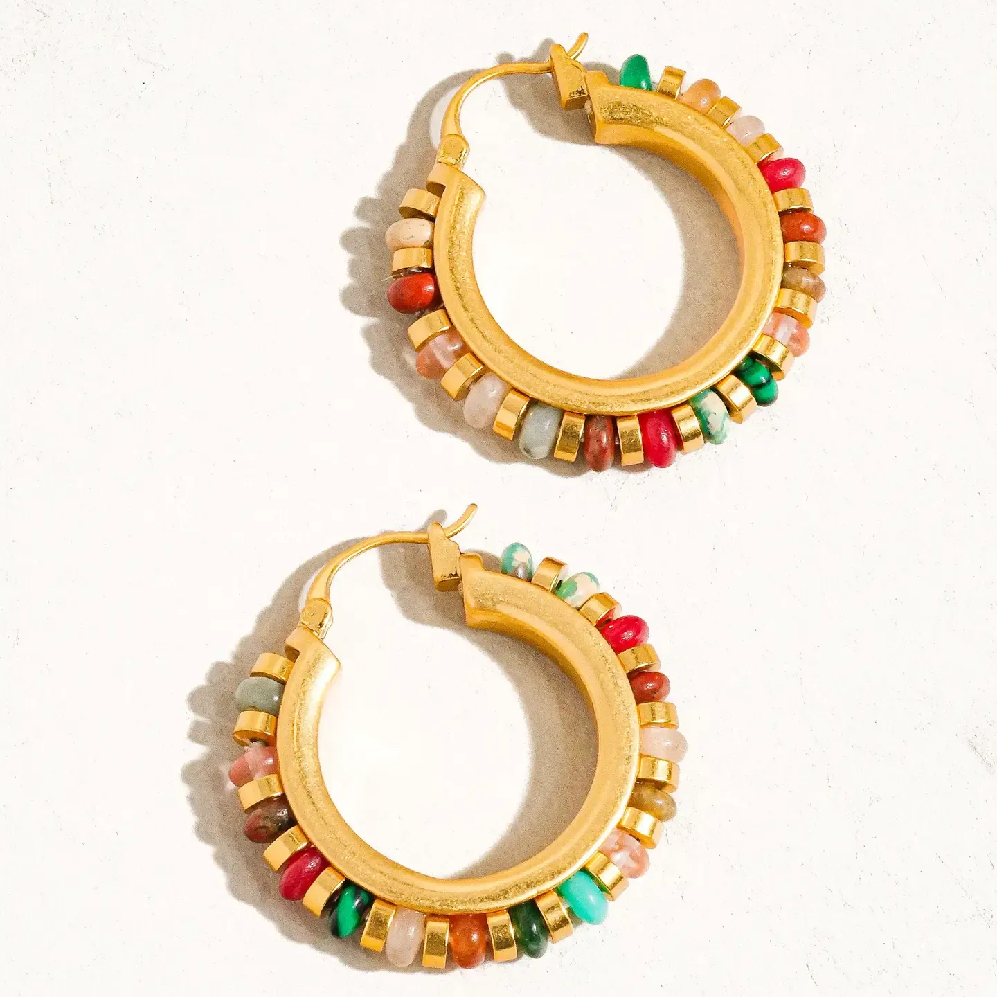 Capri Beaded Resort Hoop Earring (18K Gold)