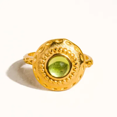 Malin  Round Stone Ring (18K Gold)