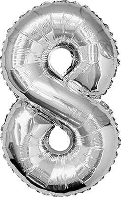 Silver Mylar Balloon 40&quot; - Eight