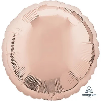 Mylar Balloon - Mylar Circles Rose Gold 18&quot;