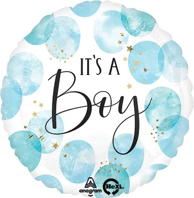18&quot; Baby Boy Blue Watercolor Balloon
