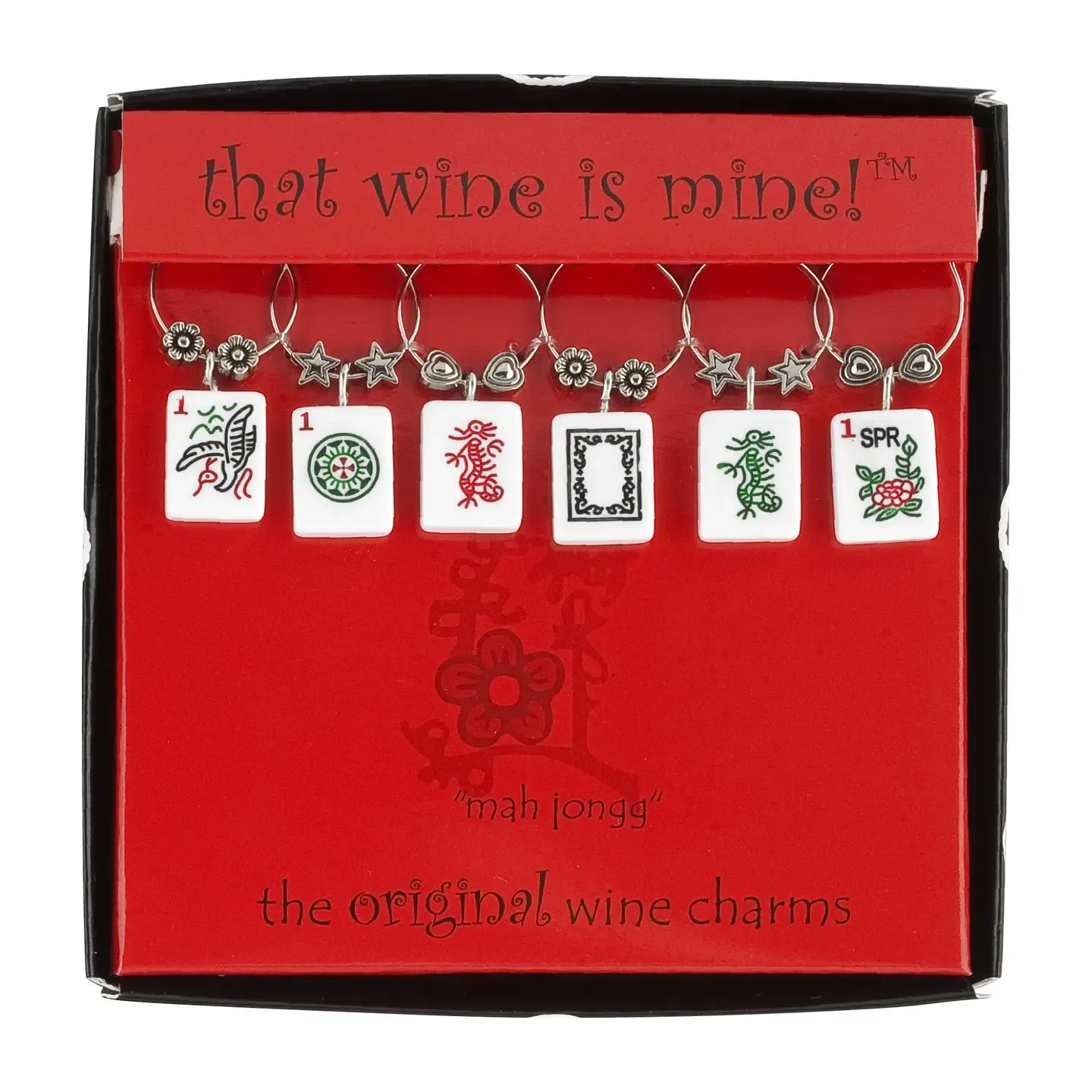 Mah Jongg Painted Wine Charms