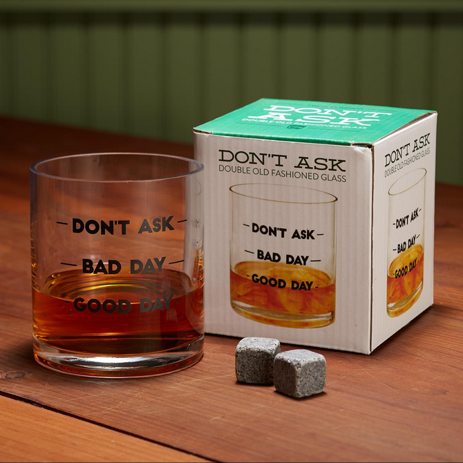 Don&#39;t Ask Double Old Fashion Glass in Gift Box