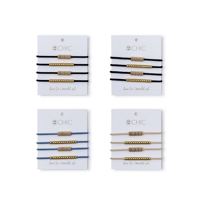 Gold Rush Elastic Hair Tie Bracelet Set
