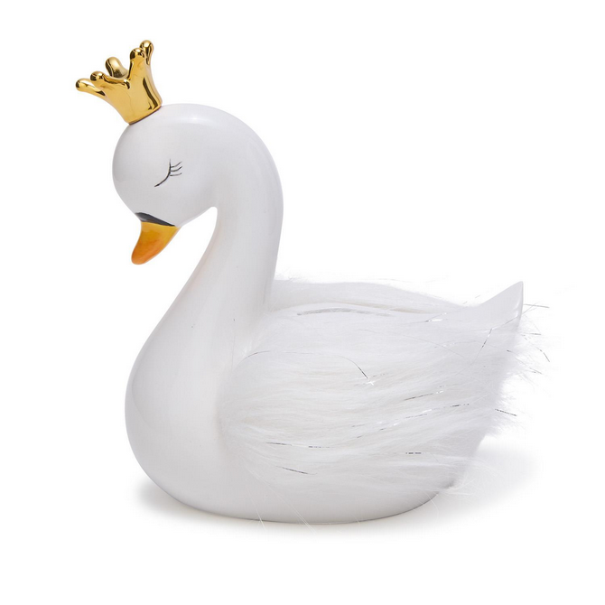 Swan Money Bank w/ Gold Crown
