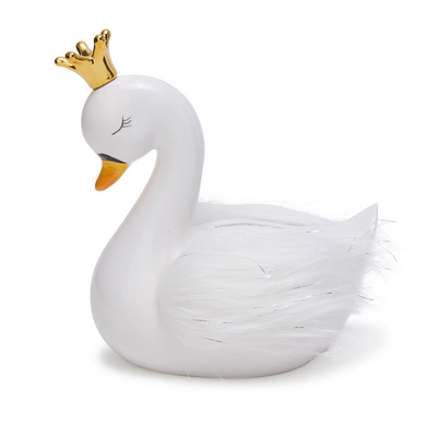 Swan Money Bank w/ Gold Crown
