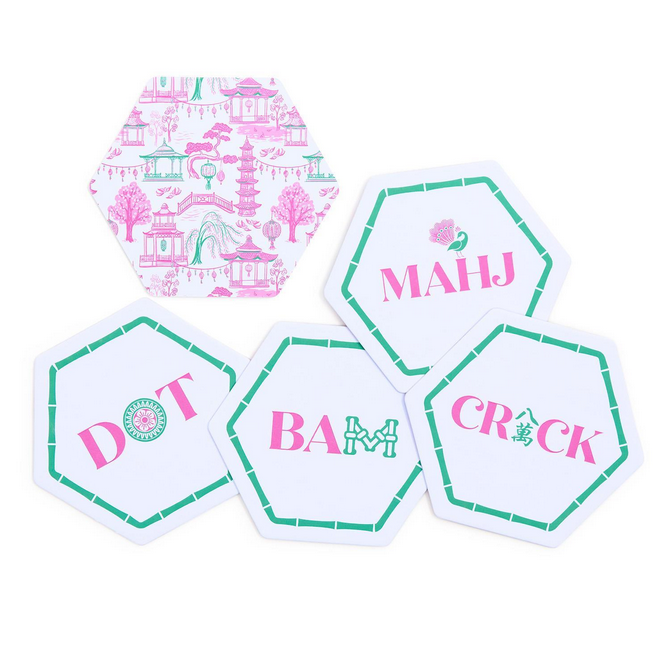 Let&#39;s Mahj Heavyweight Paper Coasters - S/24