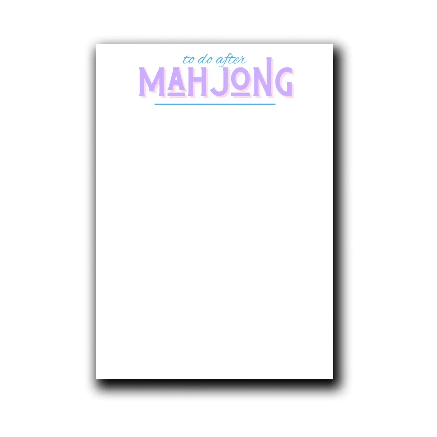 &quot;To Do After Mahjong&quot; Notepad