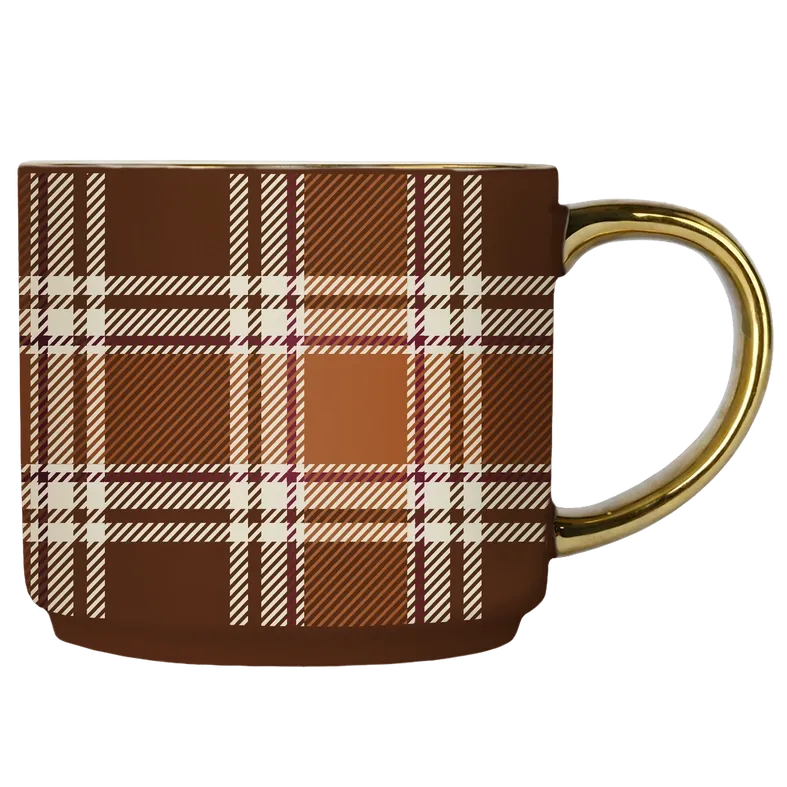 Brown Plaid Coffee Mug
