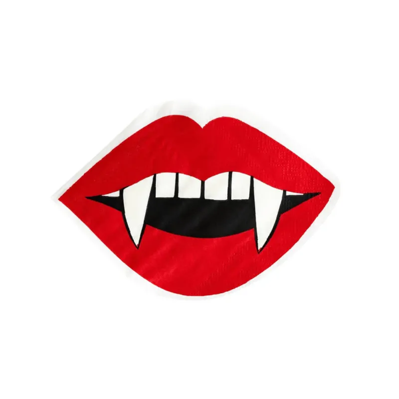Shaped Vampire Lips Paper Dinner Napkin