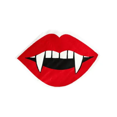 Shaped Vampire Lips Paper Dinner Napkin