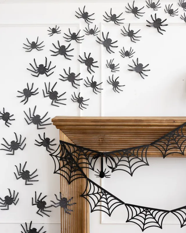 50 Glitter Spiders