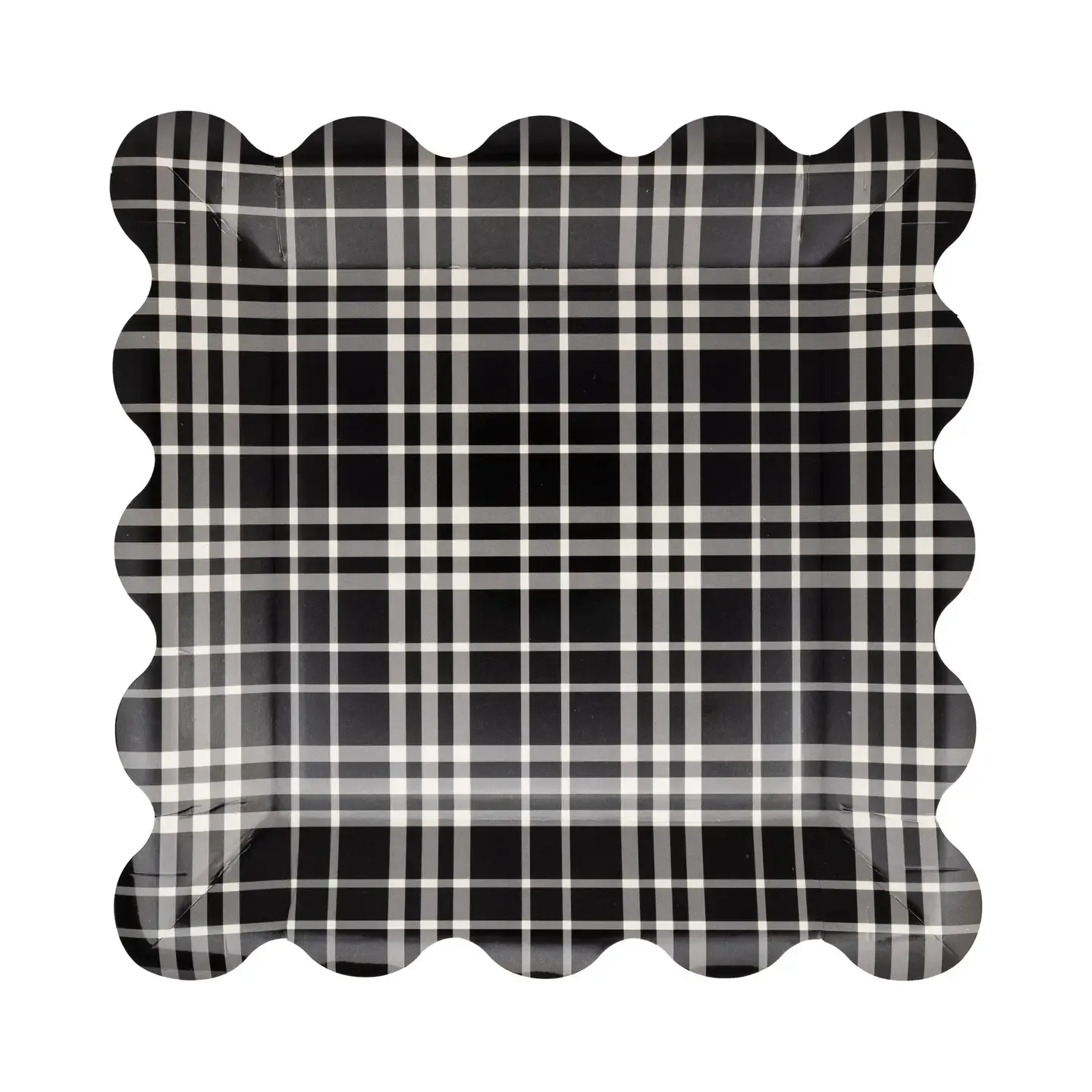 Black Plaid Paper Plates