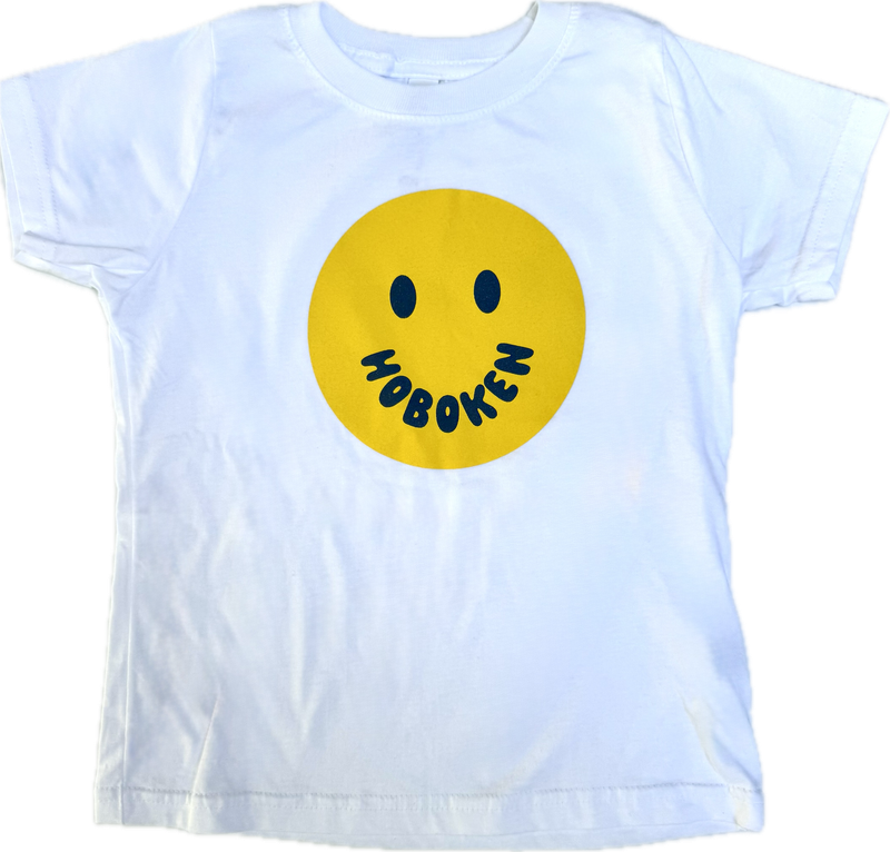 White Hoboken Smiley Toddler T-Shirt