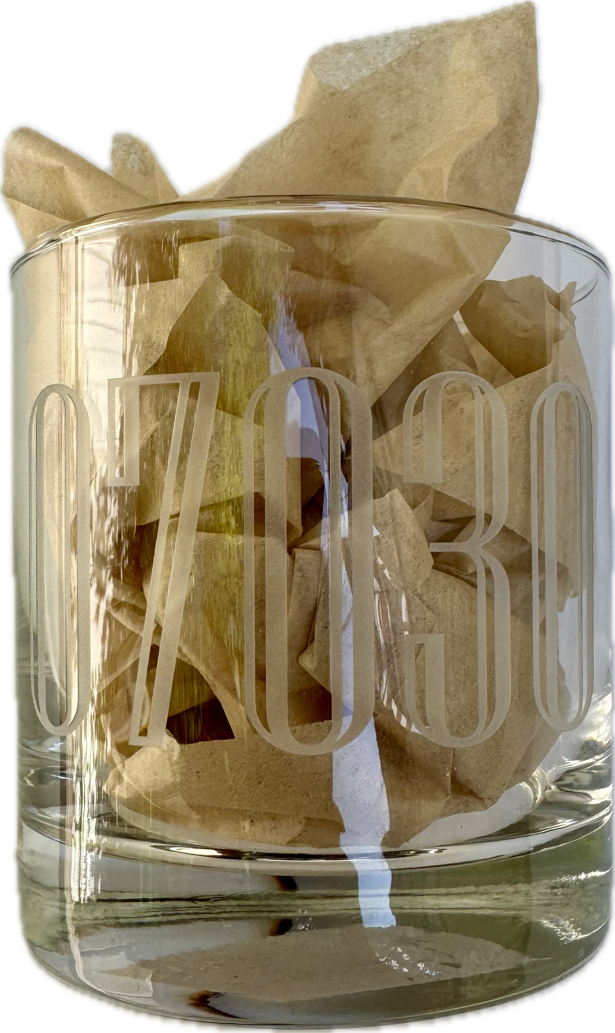 07030 -Zip Code Whiskey Glass
