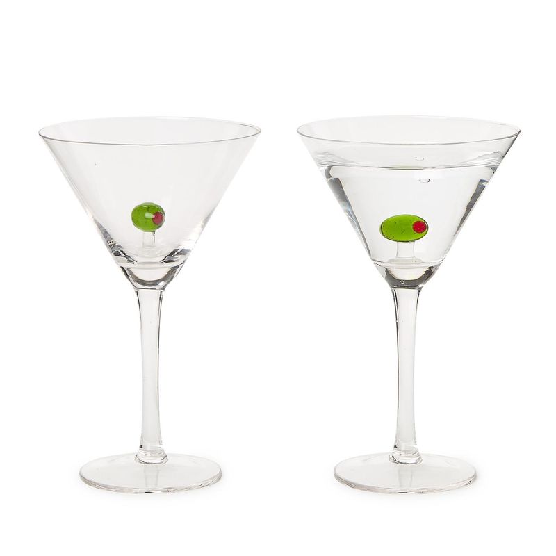 Martini Glass with Olive