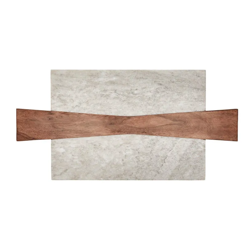 Perfectly Polished Marble Charcuterie w/ Acacia Wood