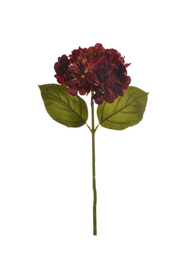 18&quot; Silk Hydrangea Spray Burgundy/Green