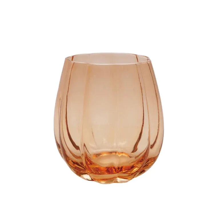 22 oz. Stemless Pumpkin Shaped Wine Glass