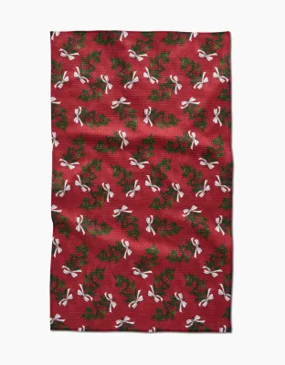 Christmas Berry Bow Tea Towel
