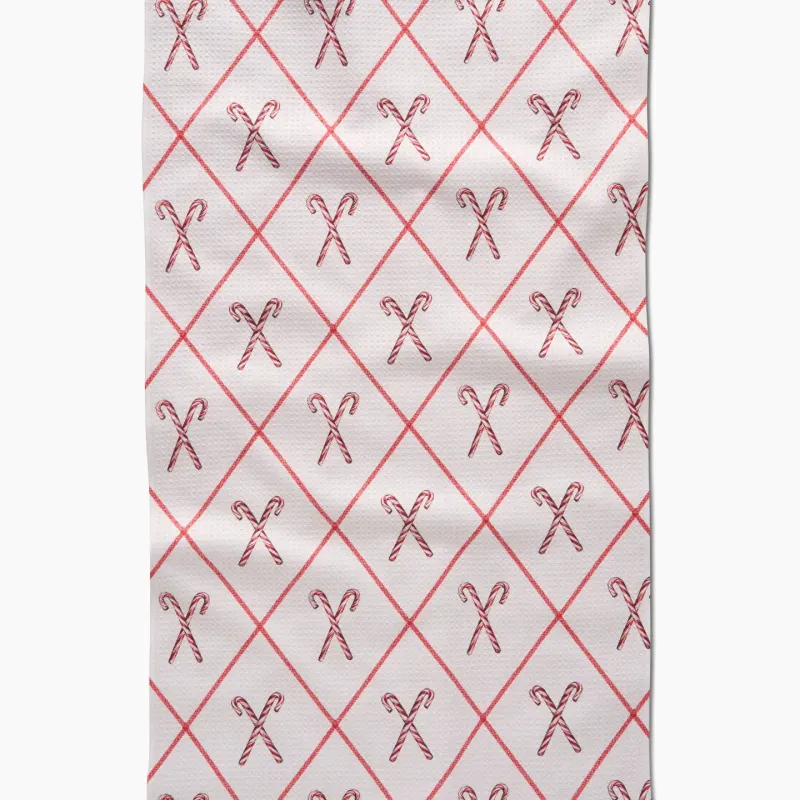 Festive Candy Canes Tea Towel
