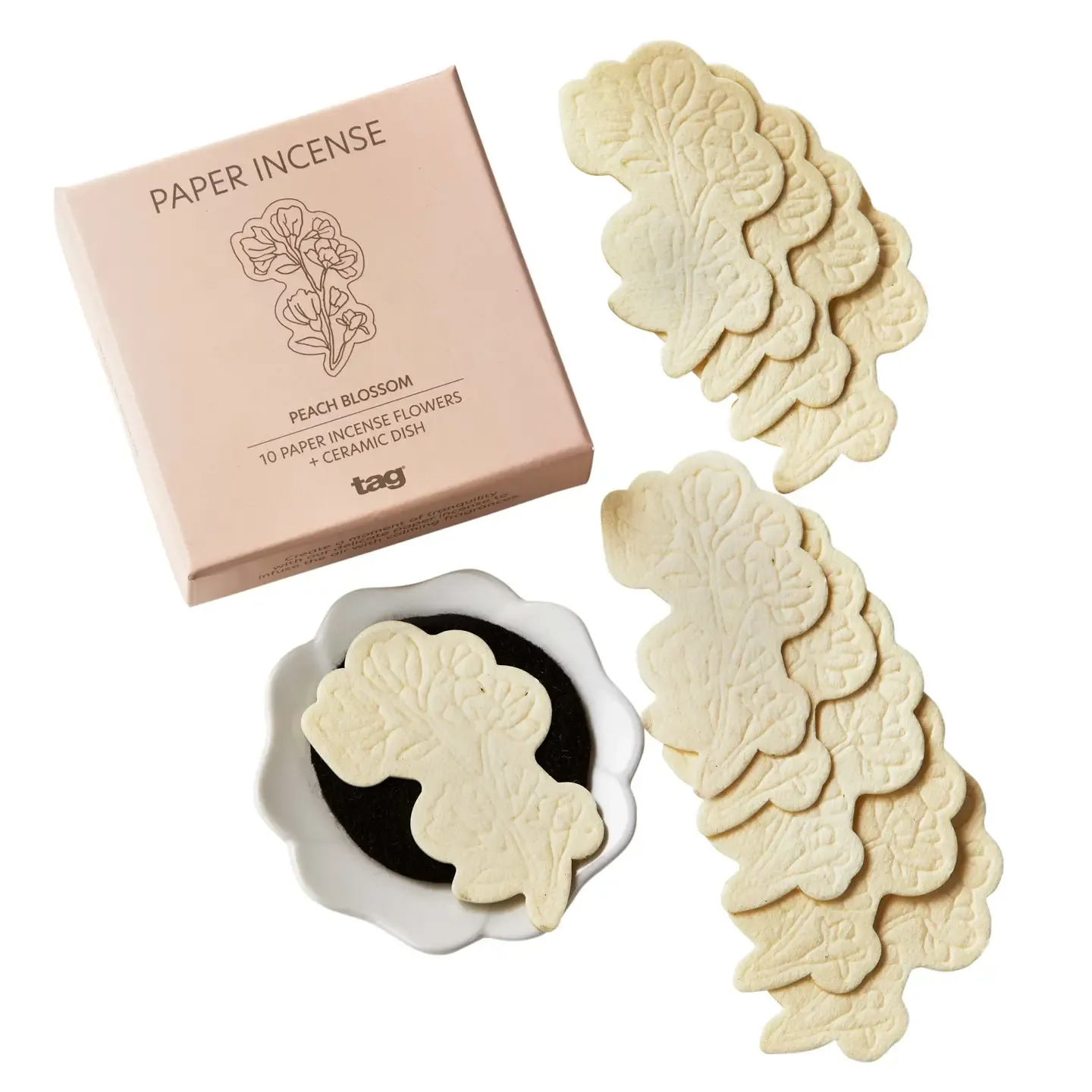 Peach Blossom Paper Incense Set Of 10