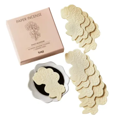 Peach Blossom Paper Incense Set Of 10