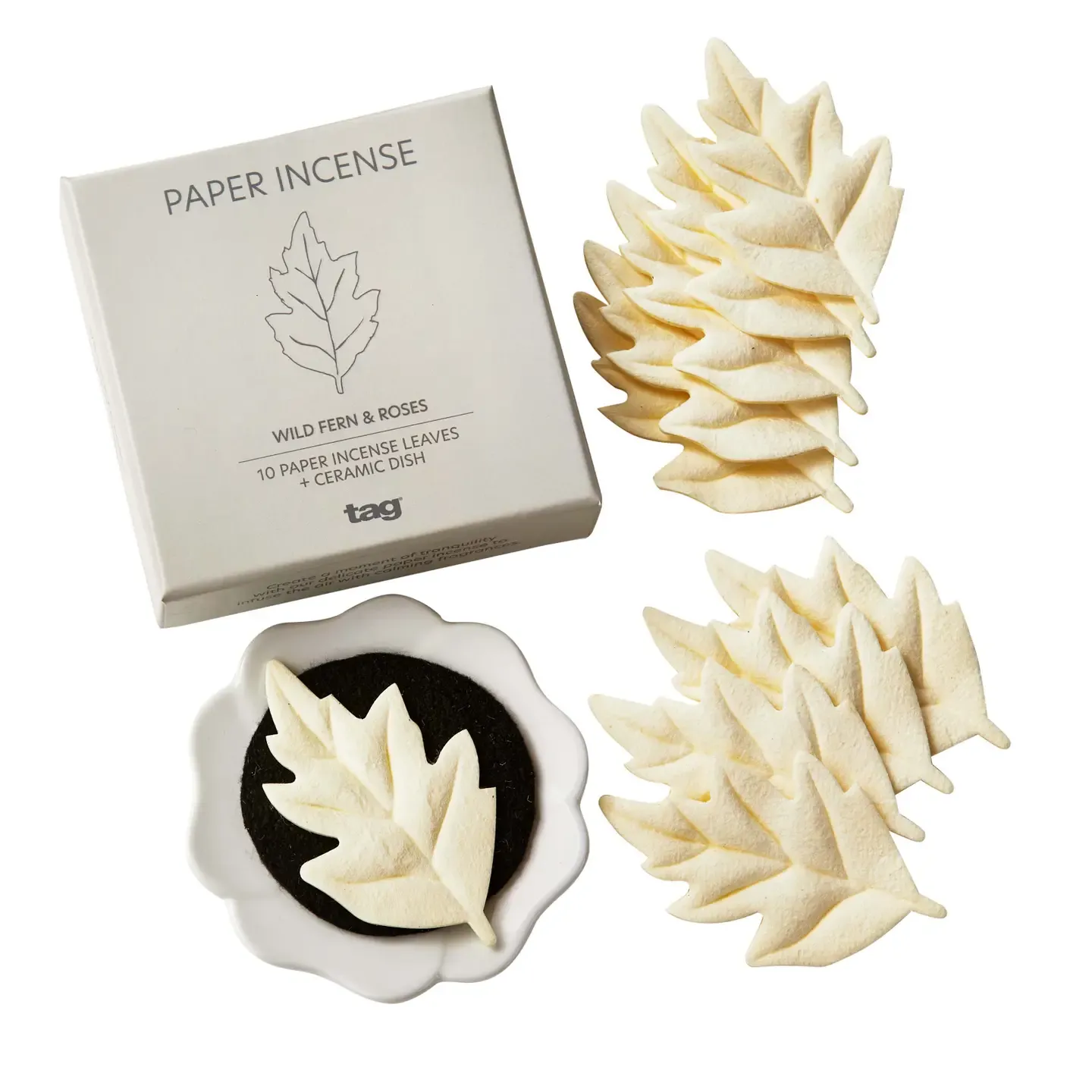 Wild Fern &amp; Roses Paper Incense (Set Of 10)